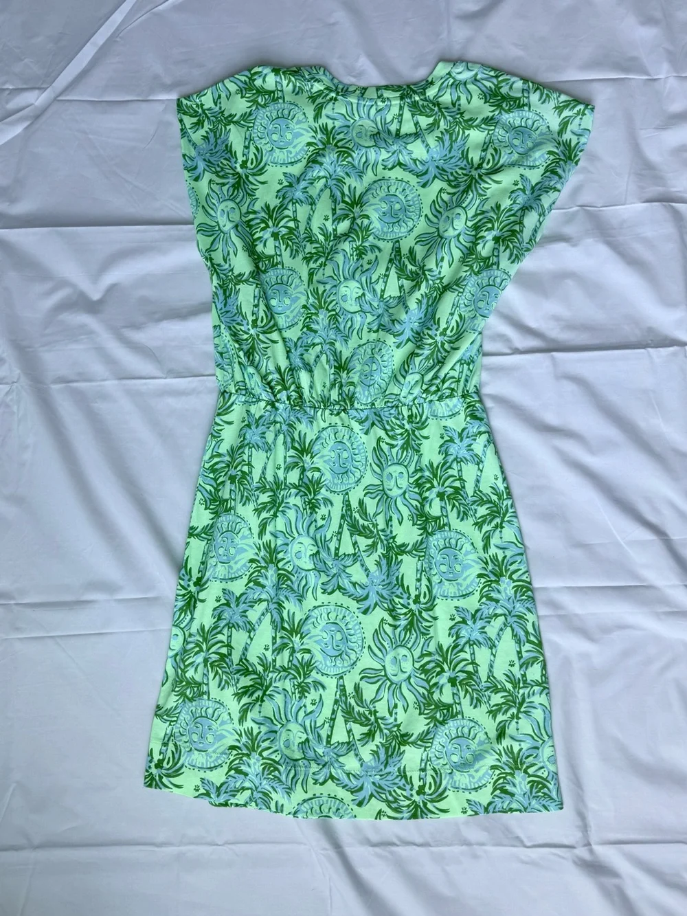 Lilly Pulitzer Melli Blouson TShirt Dress Cool Mint Catchin Rays Green | Size XS - Picture 6 of 8